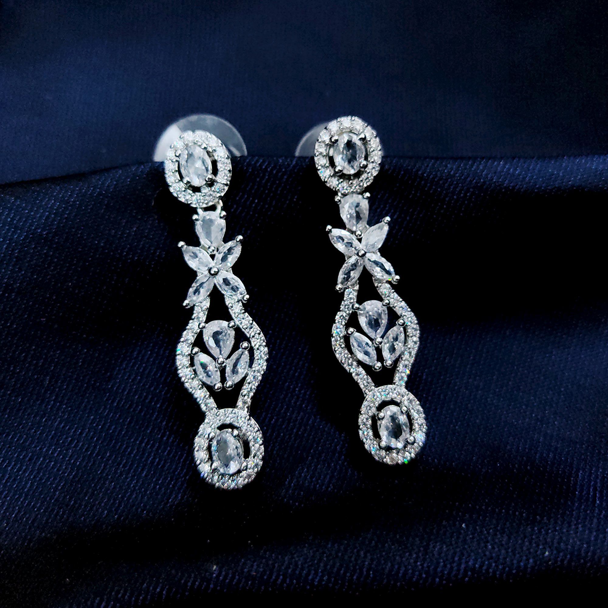 Classic Earrings/Dangler With Rhodium Plating