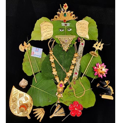 Traditional  Ganpati Jewellery Combo Set Hayagi