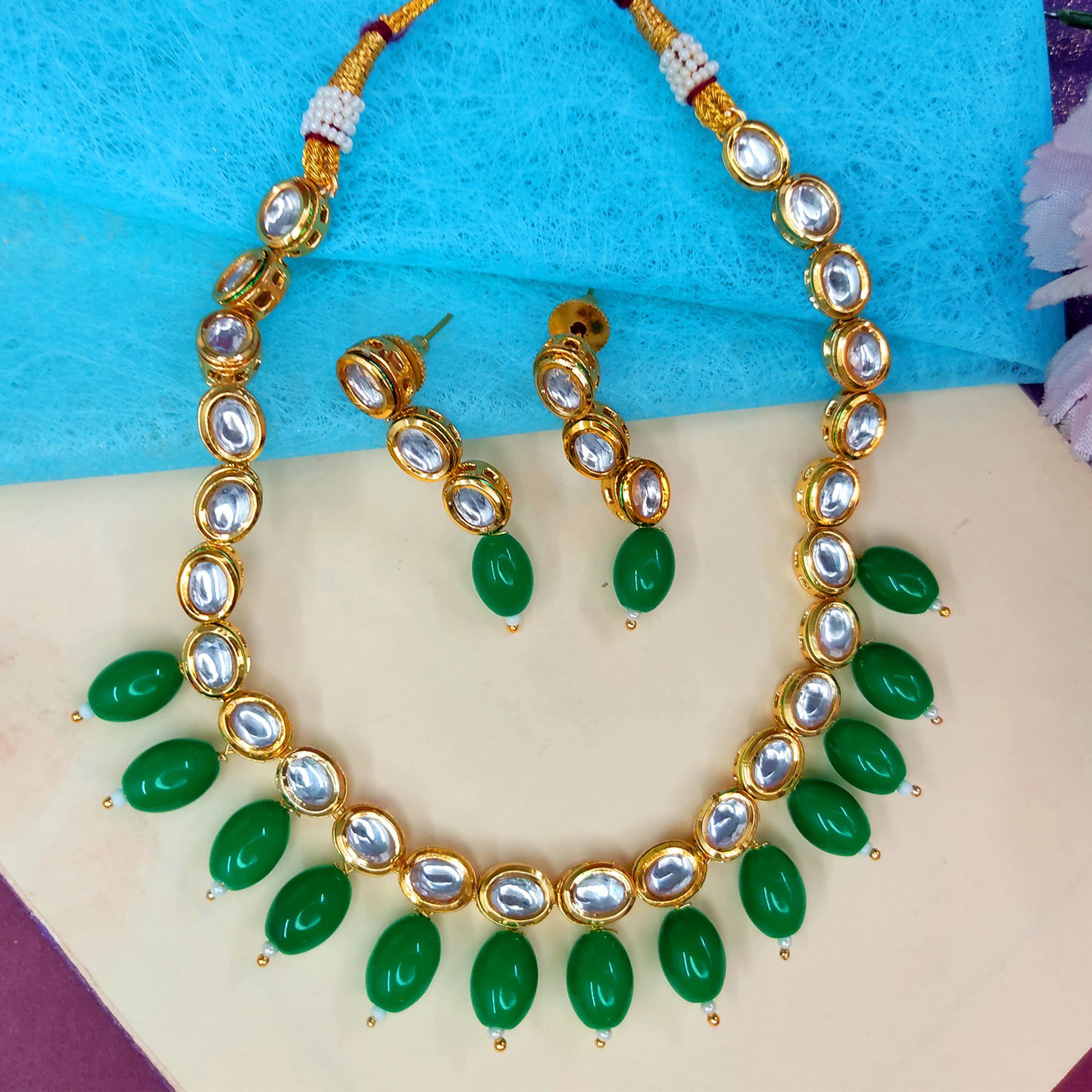 Long Necklace Pearl Decorated Antique Polish Online – Hayagi