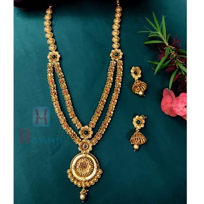 Temple Jewellery- Short Long Necklace Set Online