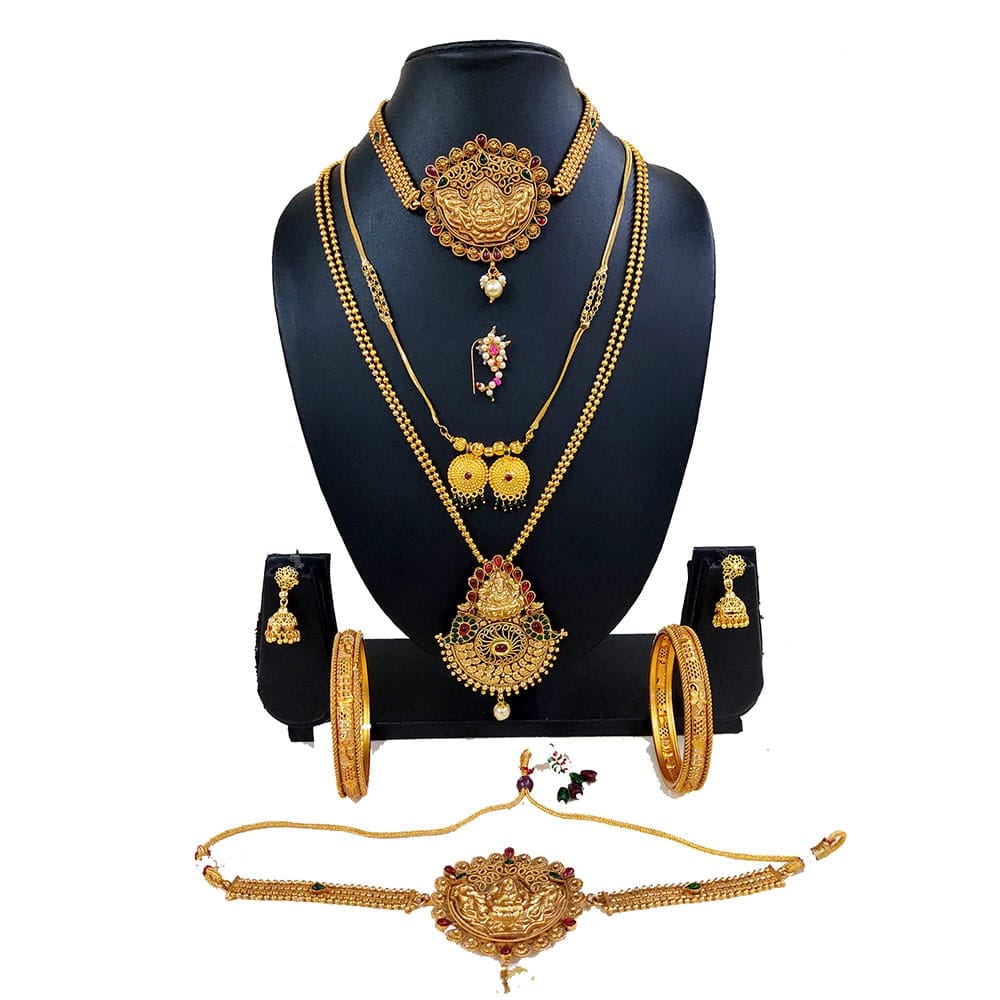 Gauri Jewellery- Traditional Temple Combo Set