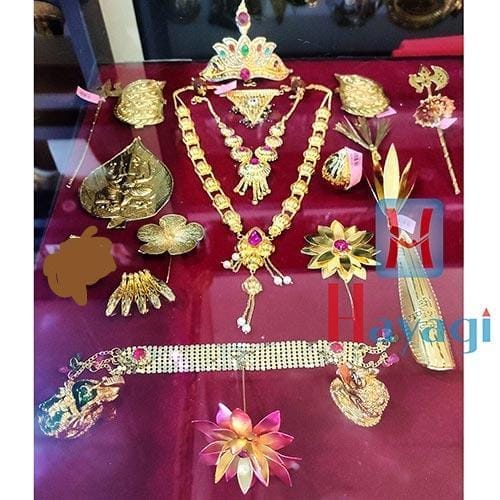 Hayagi Gold Ganesh Accessories Combo Set, Ganpati Jewellery Set