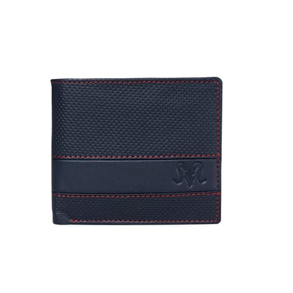 Aries Men Casual Blue Genuine Leather RFID Wallet  (6 Card Slots)