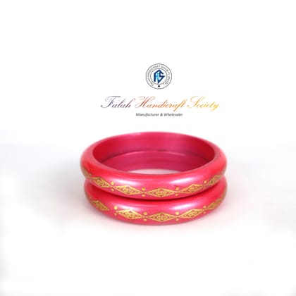 FHS Rajasthani  Design   Lac Bangles Set- Pink Colour