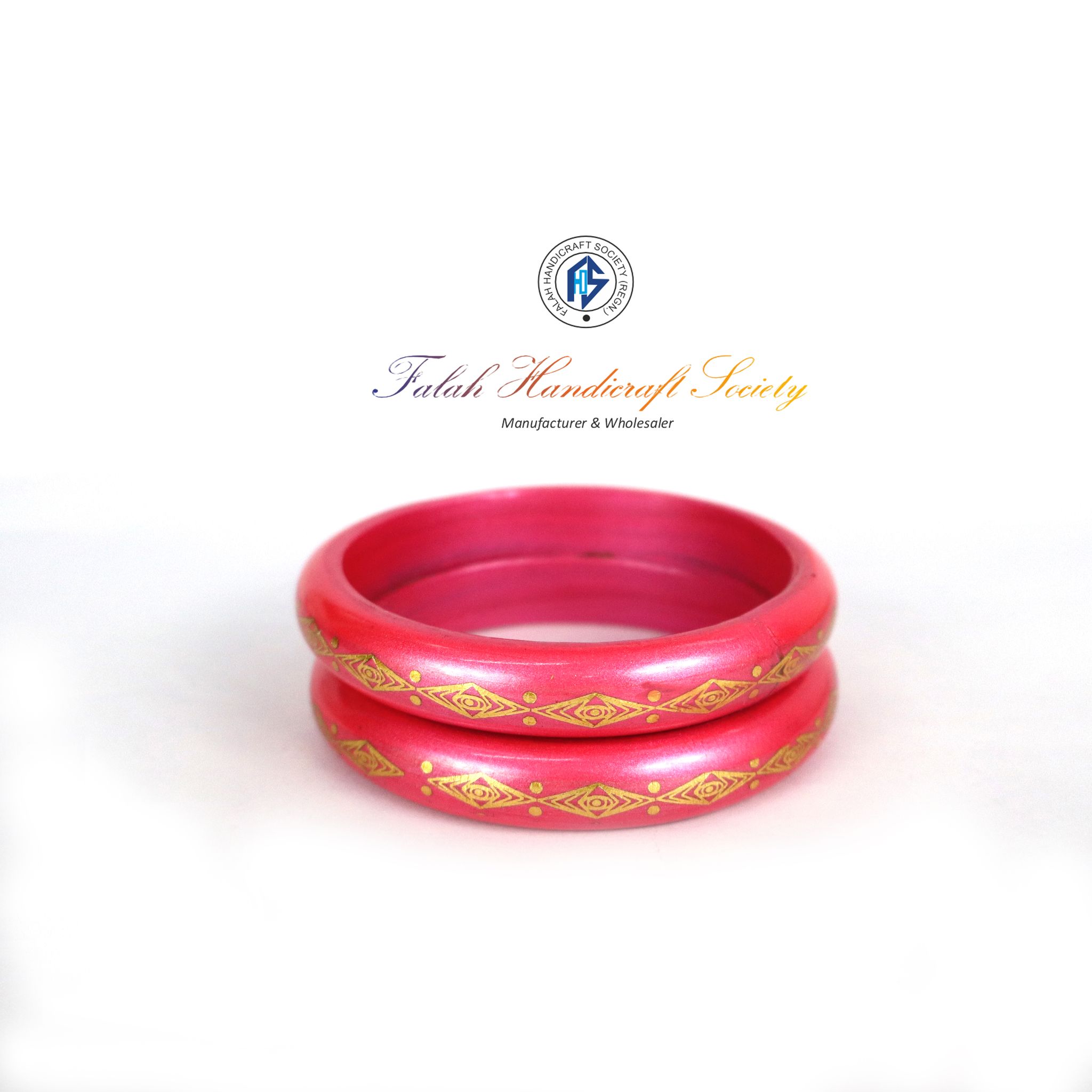 FHS Rajasthani  Design   Lac Bangles Set- Pink Colour