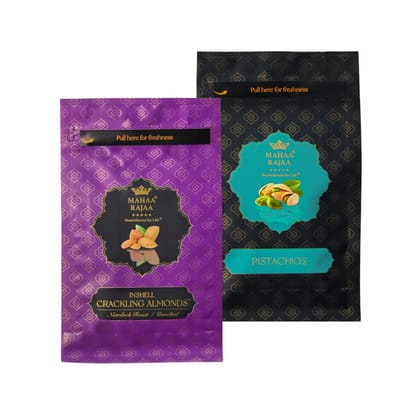 MahaaRajaa's Premium Combo Pack of MahaaRajaa Crackling Almonds and Pistachio