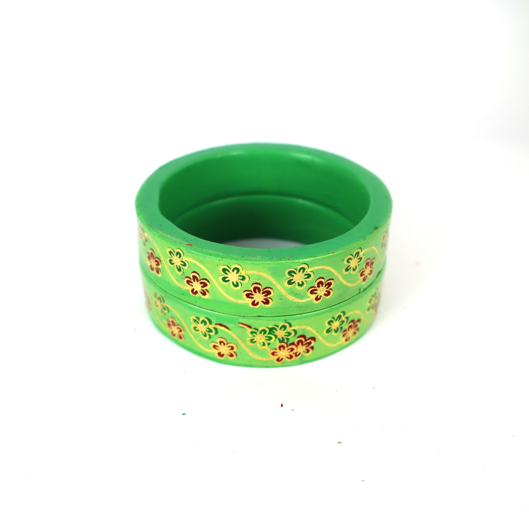 FHS Rajasthani Flowers Design- Parrot Green