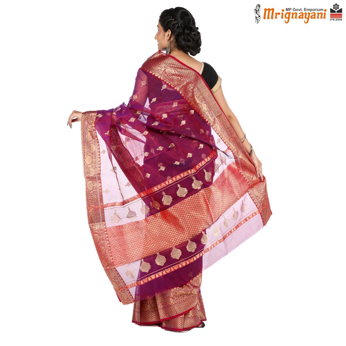 HANDLOOM CHANDERI SILK SAREE WITH BLOUSE(SKU - 1SC112310522 SAREE-1030)