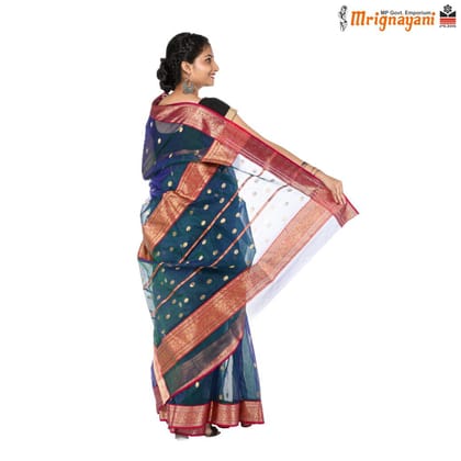 HANDLOOM CHANDERI SILK SAREE WITH BLOUSE (SKU - 1SC201170422, SAREE - 1008)