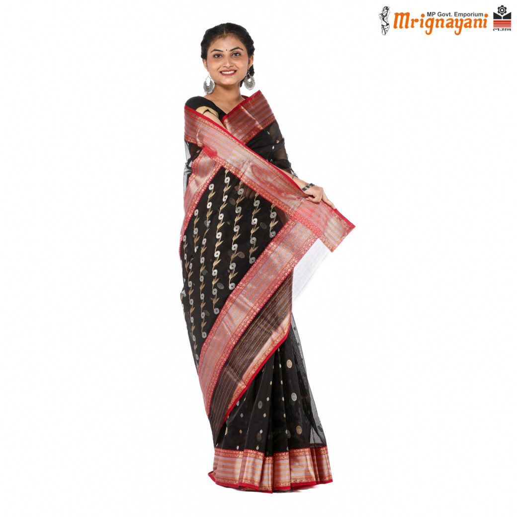 HANDLOOM CHANDERI SILK SAREE WITH BLOUSE (SKU - 1SC202100322, SAREE - 1003)