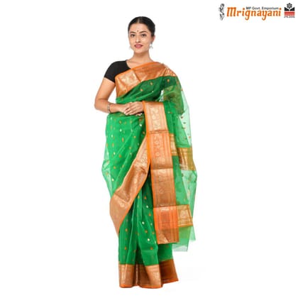 HANDLOOM CHANDERI SILK PARTY WEAR SAREE WITH BLOUSE ( SKU - 1SC112310522, SAREE - 1004 )