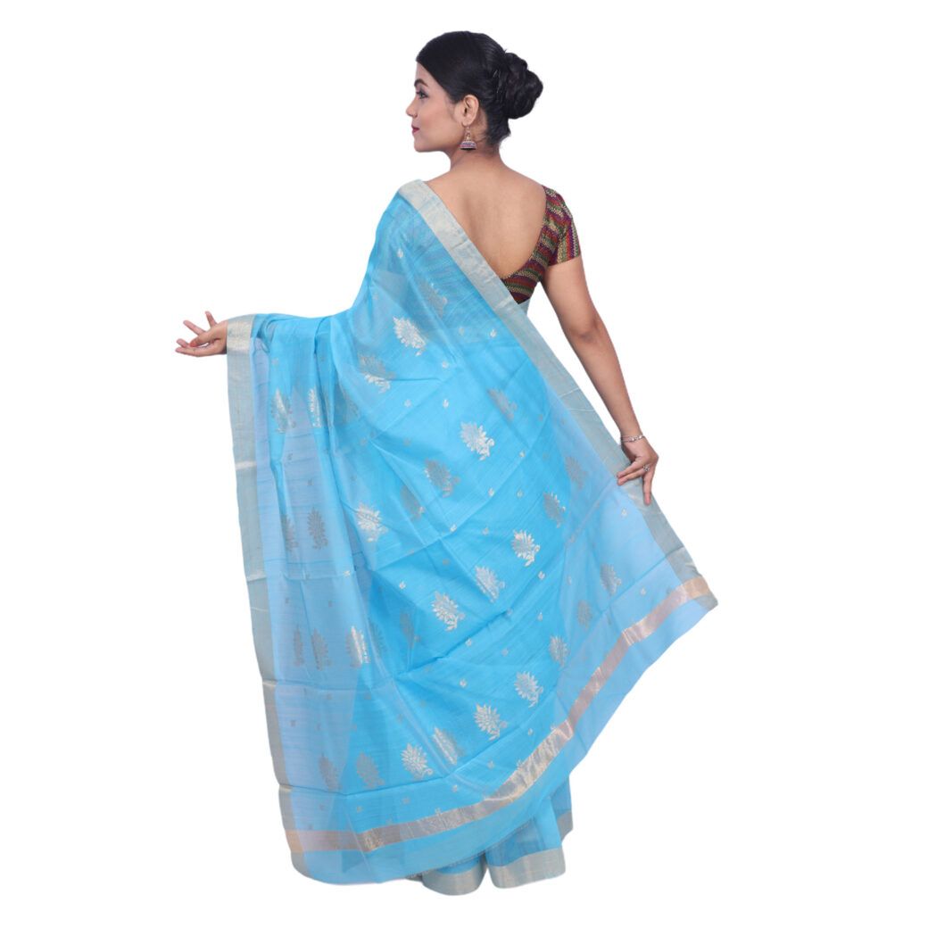 HANDLOOM CHANDERI SAREE- MERCERISED(COTTON+SILK MIX) WITH BLOUSE (SKU - 1SC105080621 SAREE- 78)