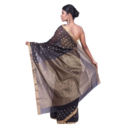 HANDLOOM CHANDERI SAREE- MERCERISED(COTTON+SILK MIX) WITH BLOUSE | SKU - 1SC105050620 SAREE- 75