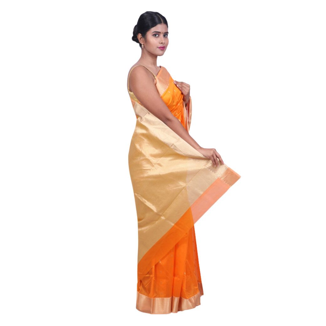 HANDLOOM CHANDERI SAREE- MERCERISED(COTTON+SILK MIX) WITH BLOUSE (SKU - 1SC201060419 SAREE- 61)