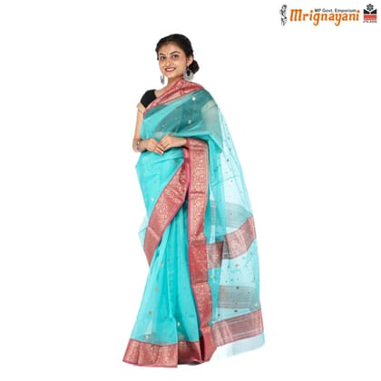 HANDLOOM CHANDERI SILK SAREE WITH BLOUSE