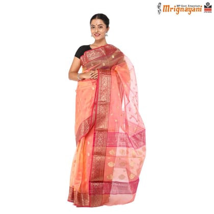 HANDLOOM CHANDERI SILK SAREE WITH BLOUSE (SKU - 1SC201170422, SAREE - 1018)