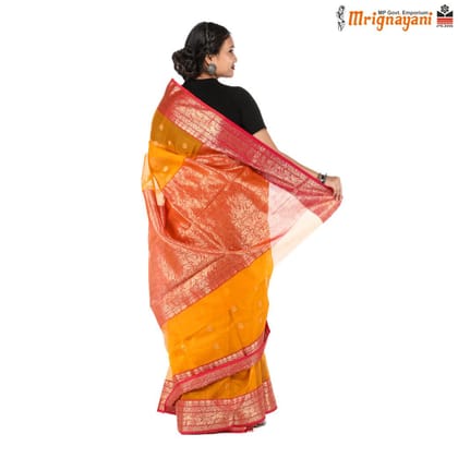 HANDLOOM CHANDERI SILK SAREE WITH BLOUSE (SKU - 1SC202291021, SAREE - 1017)