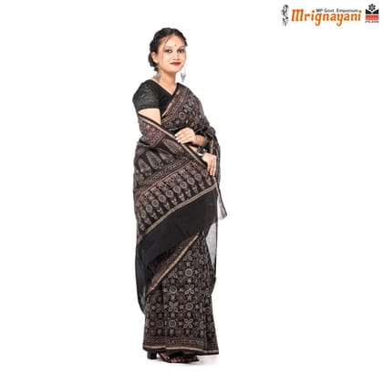 HANDLOOM CHANDERI SILK SAREE WITH BLOUSE (SKU - 3N0105110522, SAREE-1090)