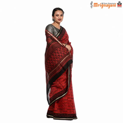 HANDLOOM CHANDERI SILK SAREE WITH BLOUSE (SKU - 1SCZ01200522 , SAREE - 1232)