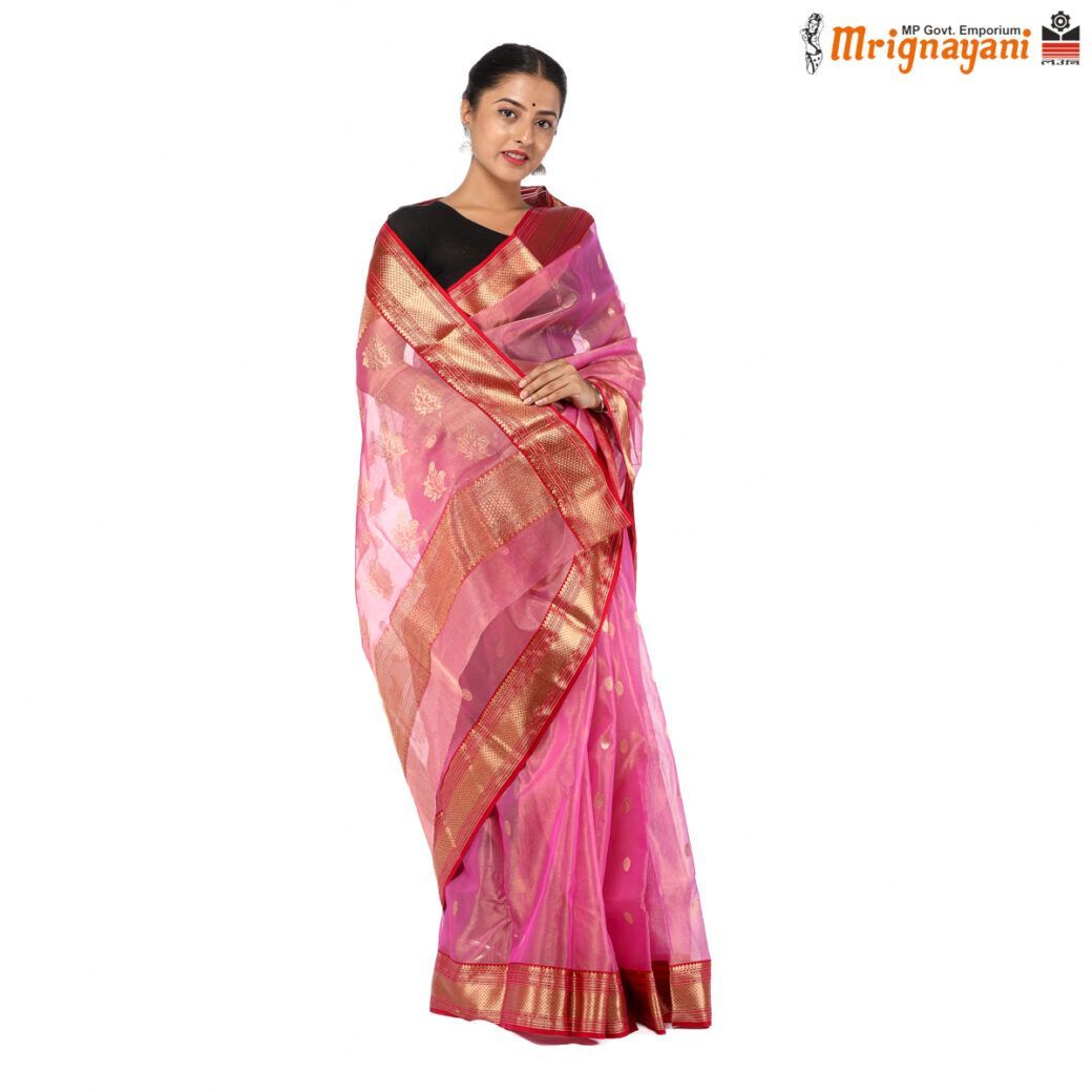 HANDLOOM CHANDERI SILK SAREE WITH BLOUSE (SKU - 1SC202200422, SAREE - 1007)