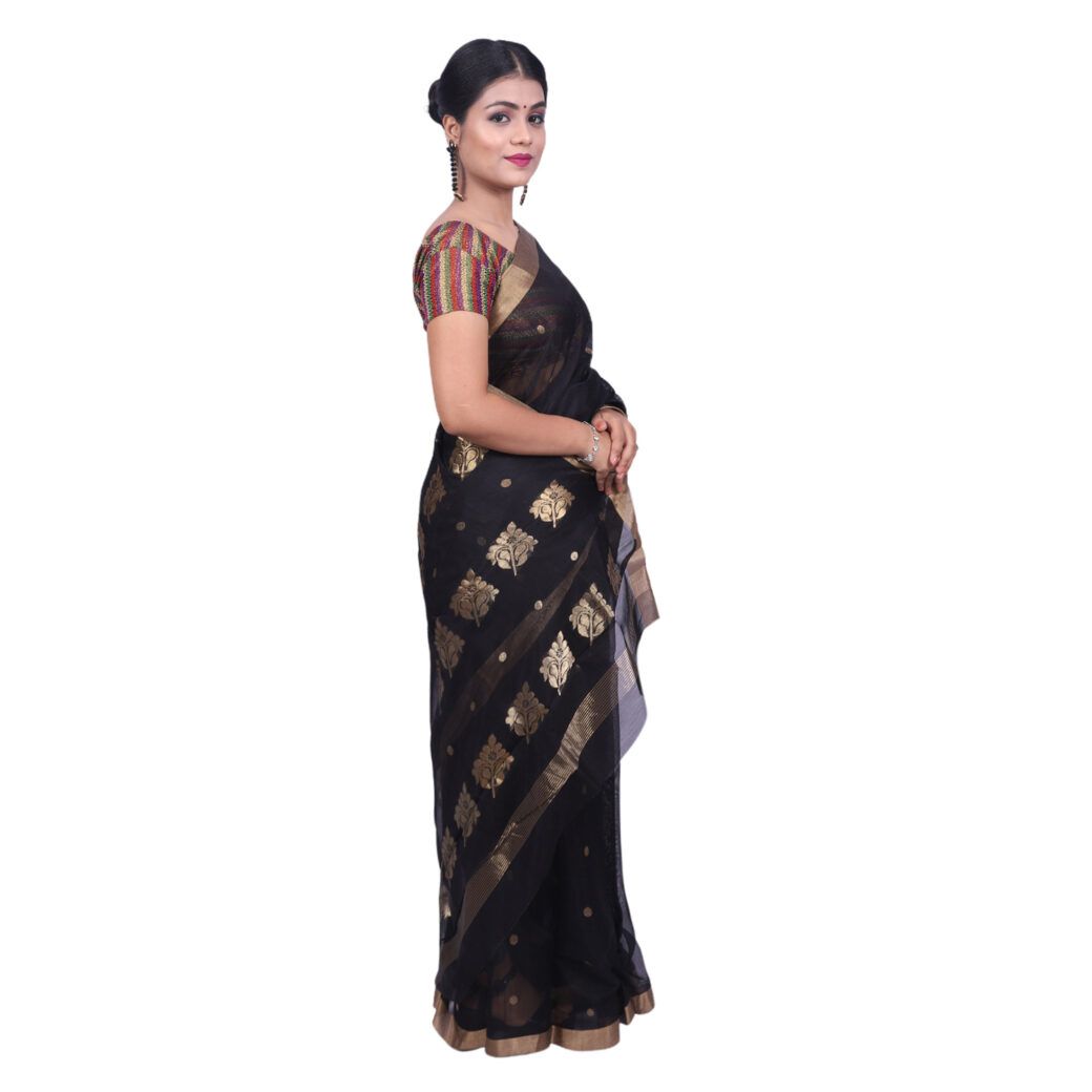 HANDLOOM CHANDERI SAREE- MERCERISED(COTTON+SILK MIX) WITH BLOUSE (SKU - 1SC209080620 SAREE- 79)