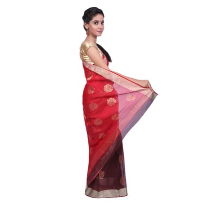 HANDLOOM CHANDERI SAREE WITH BLOUSE (SKU - 1SC103080621 SAREE- 54)