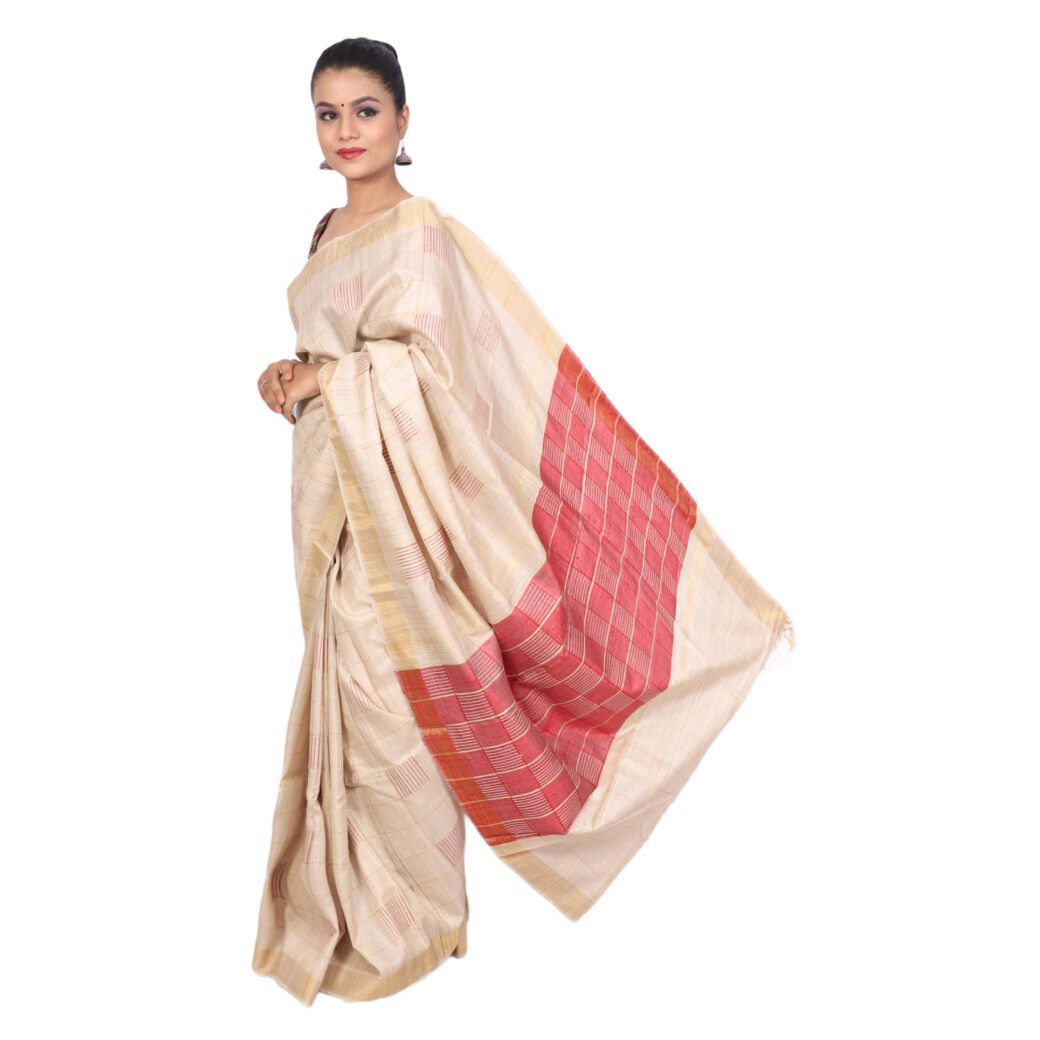 HANDLOOM KOSA SAREE WITH BLOUSE (SKU - 1ST103101221 SAREE- 146)