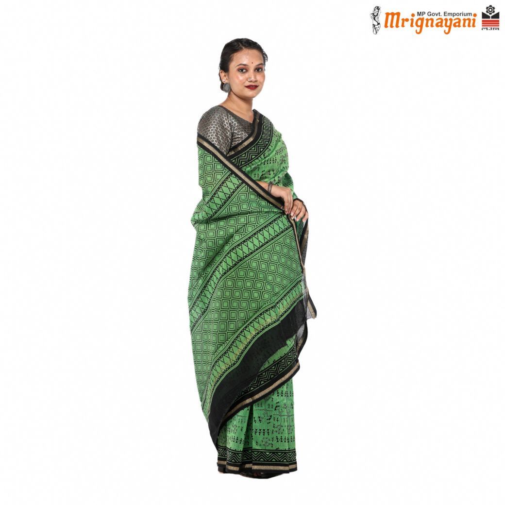 HANDLOOM CHANDERI SILK SAREE WITH BLOUSE (SKU - 1SCZ01180522 , SAREE - 1229)