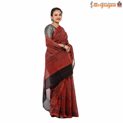 HANDLOOM CHANDERI SILK SAREE WITH BLOUSE (SKU - 3N0105110522 , SAREE - 1225)