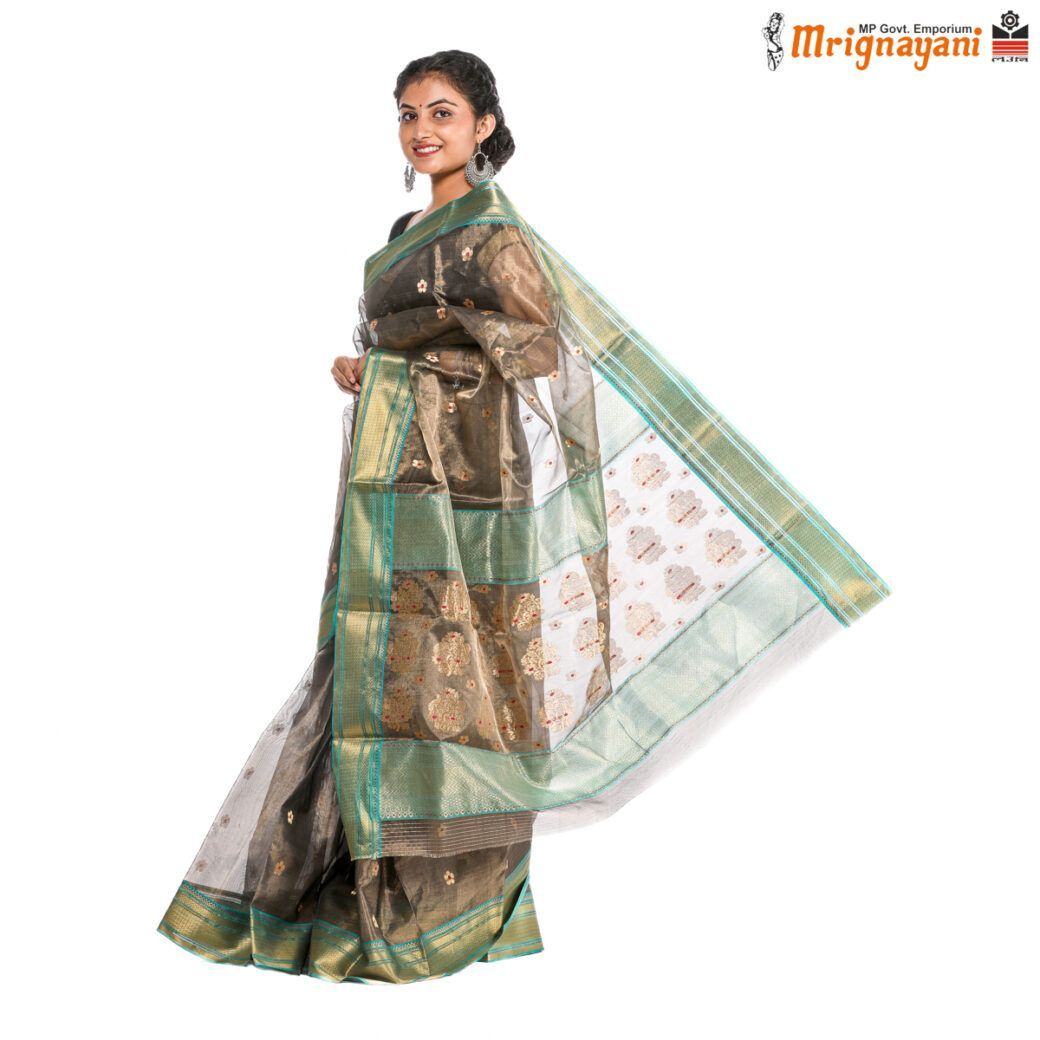 HANDLOOM CHANDERI TISSUE SILK SAREE WITH BLOUSE (SKU - 1SC201200422, SAREE - 1011)