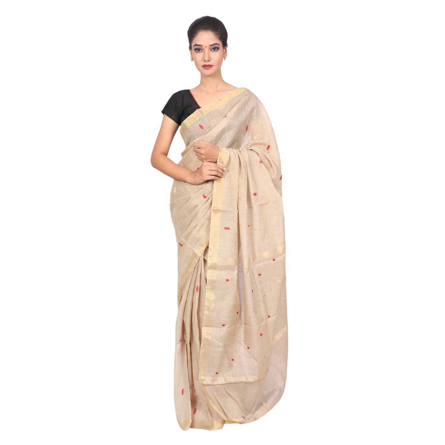 HANDLOOM KOSA SAREE WITH BLOUSE (SKU - 1ST112141019 SAREE- 157)