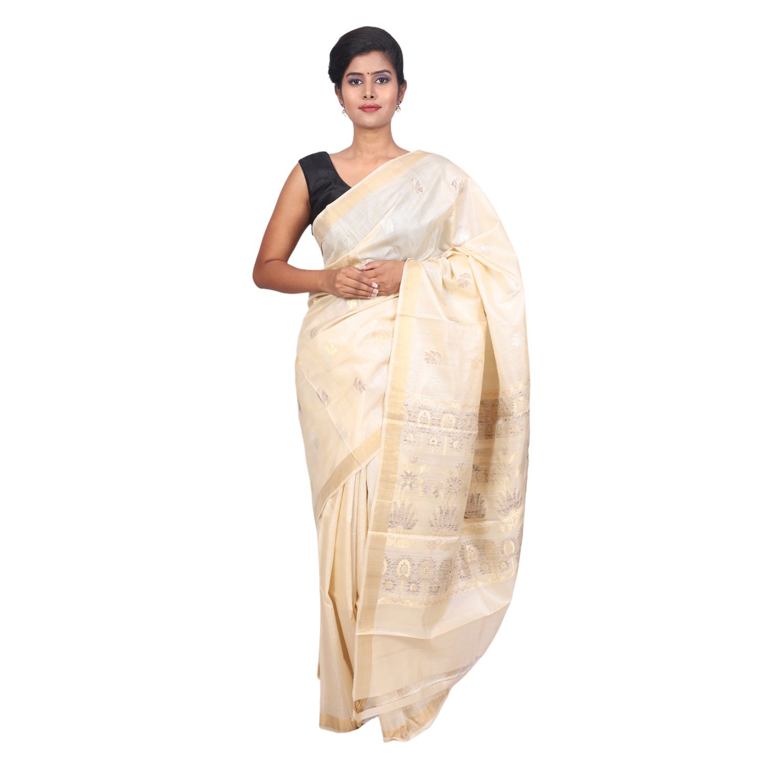 HANDLOOM KOSA SAREE WITH BLOUSE (SKU - 1ST202131220 SAREE- 152)