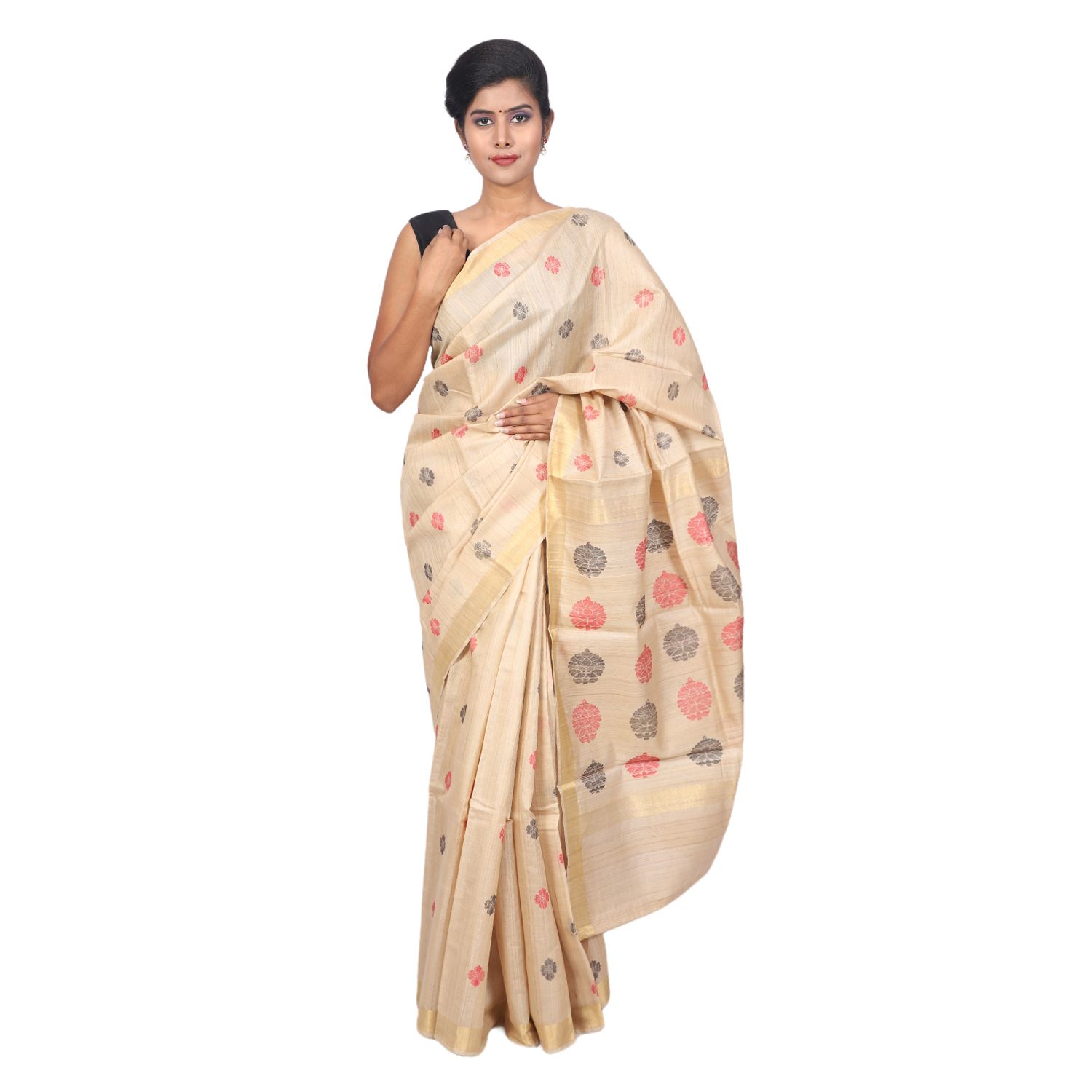 HANDLOOM KOSA SAREE WITH BLOUSE (SKU - 1S101121220 SAREE- 142)