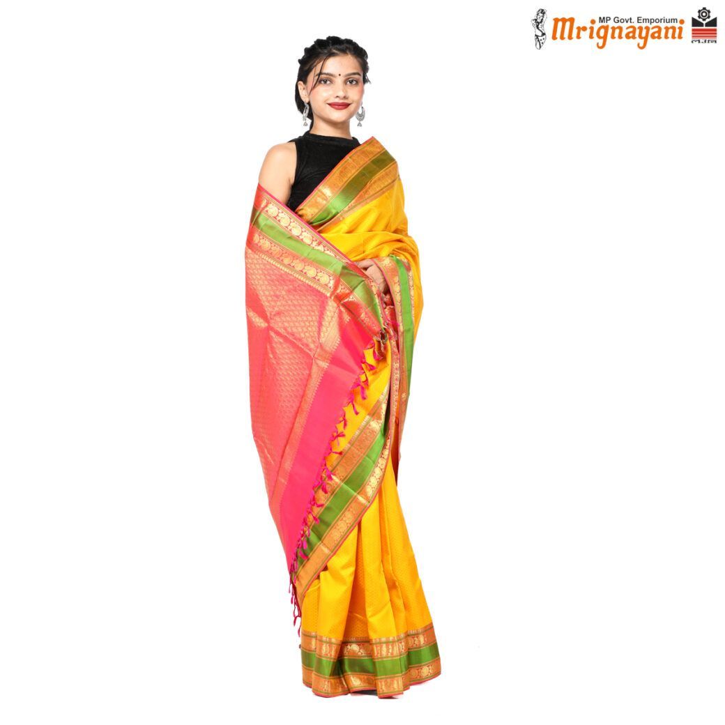 HANDLOOM KANCHIPURAM SILK SAREE WITH BLOUSE (SKU - 3N0103070622, SAREE-1103)