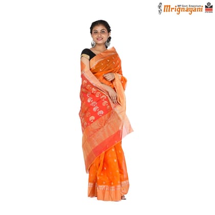 HANDLOOM CHANDERI SILK SAREE WITH BLOUSE (SKU - 1SC104310522, SAREE-1042)