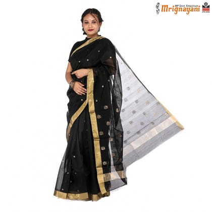 HANDLOOM CHANDERI SILK SAREE WITH BLOUSE (SKU - 1SC106170322 SAREE-1034)