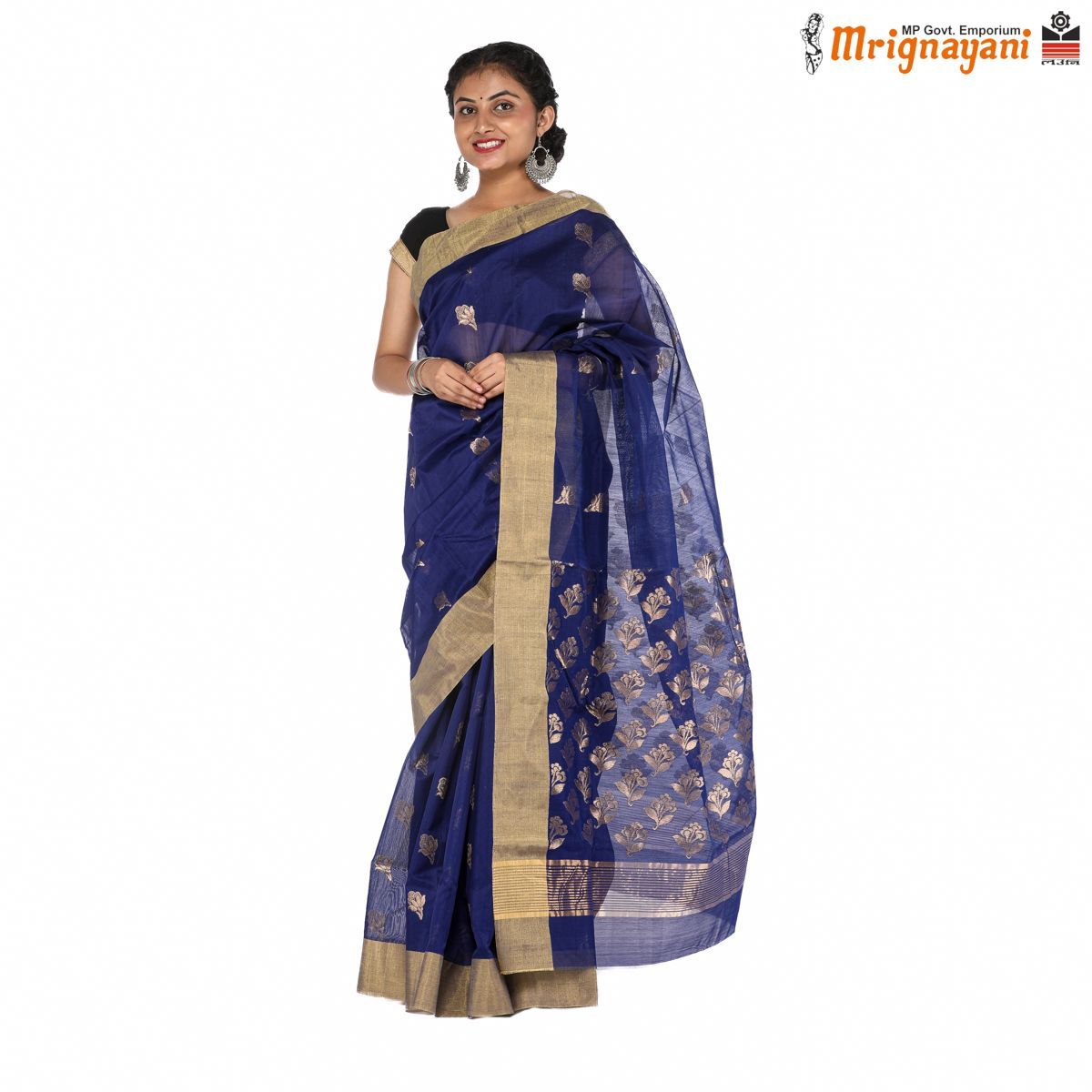 HANDLOOM CHANDERI SILK SAREE WITH BLOUSE (SKU - 1SC103120622 SAREE-1033)