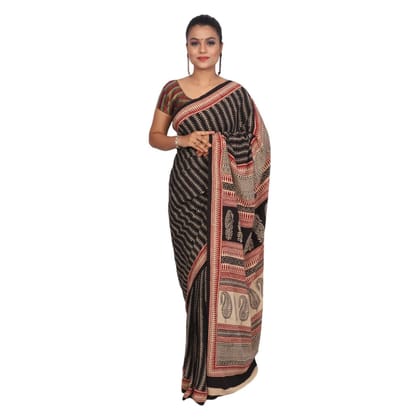 HANDLOOM CRAPE SILK SAREE WITH BLOUSE (SKU - 1SR102280621 SAREE- 195)