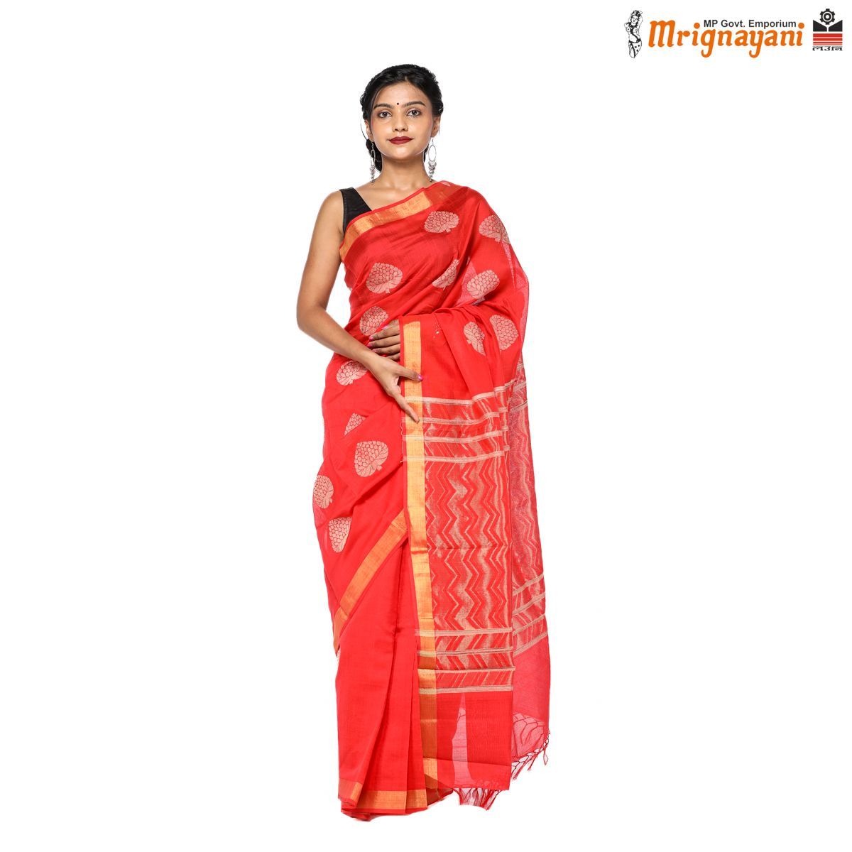 HANDLOOM KOSA SILK SAREE WITH BLOUSE (SKU - 1ST101091218, SAREE - 1291)