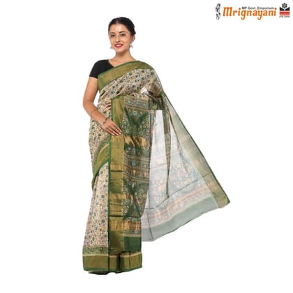 HANDLOOM CHANDERI SILK SAREE WITH BLOUSE (SKU - 3N0101080622 , SAREE - 1224)