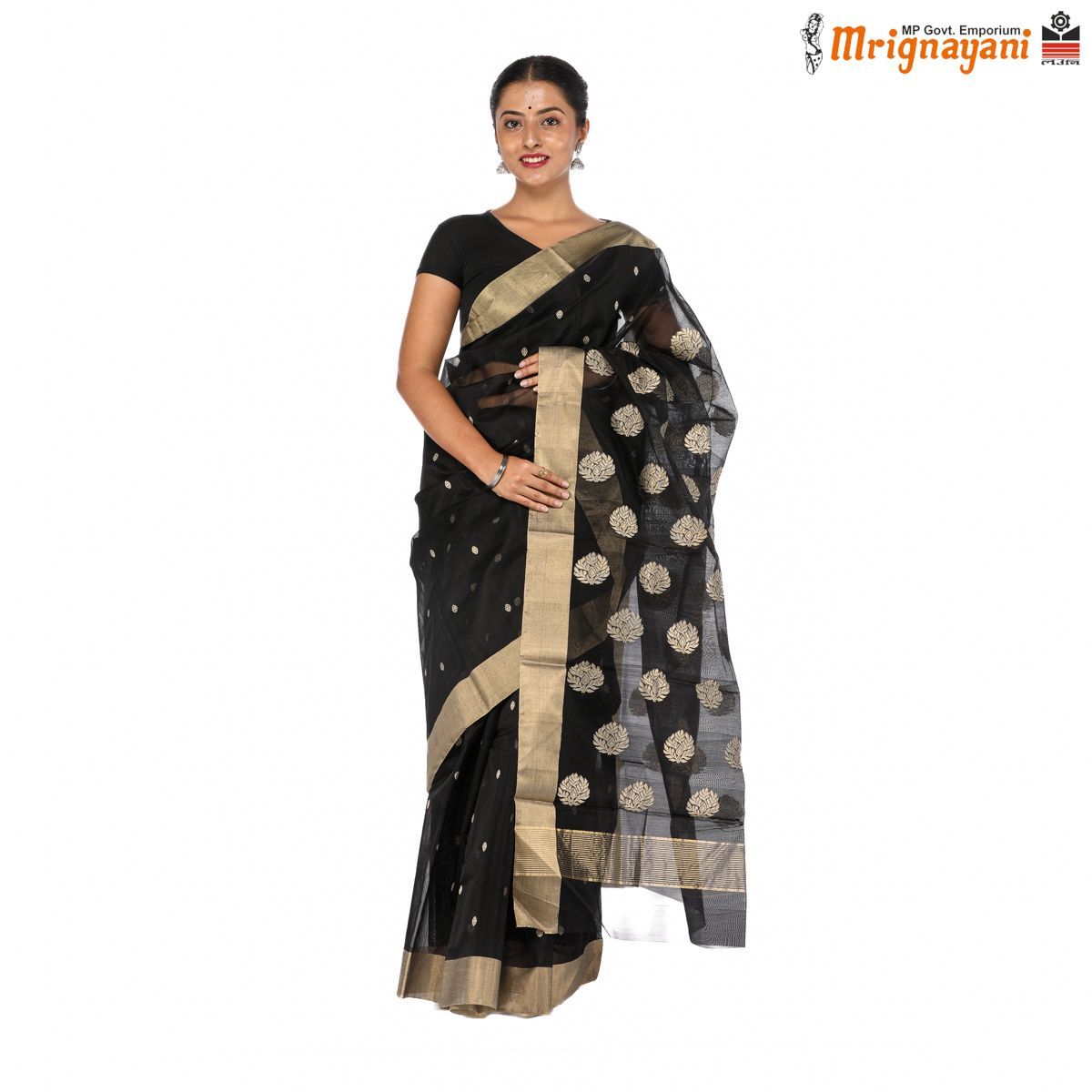 HANDLOOM CHANDERI SILK SAREE WITH BLOUSE (SKU - 1SC115270222 SAREE-1046)