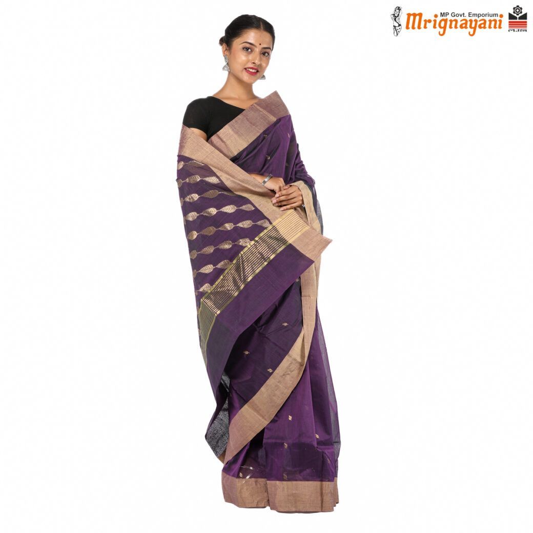 HANDLOOM CHANDERI SILK SAREE WITH BLOUSE (SKU - 1SC102120622 SAREE-1038)