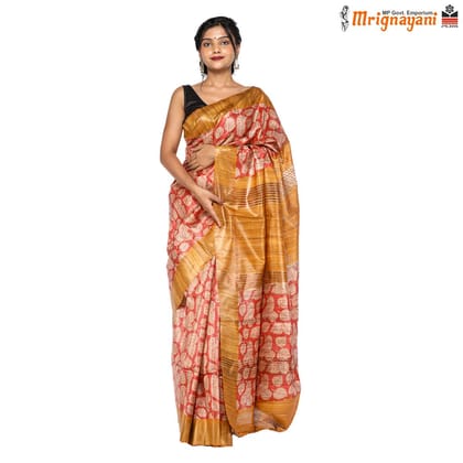 HANDLOOM KOSA SILK SAREE WITH BLOUSE (SKU - 1ST506230522, SAREE-1166)