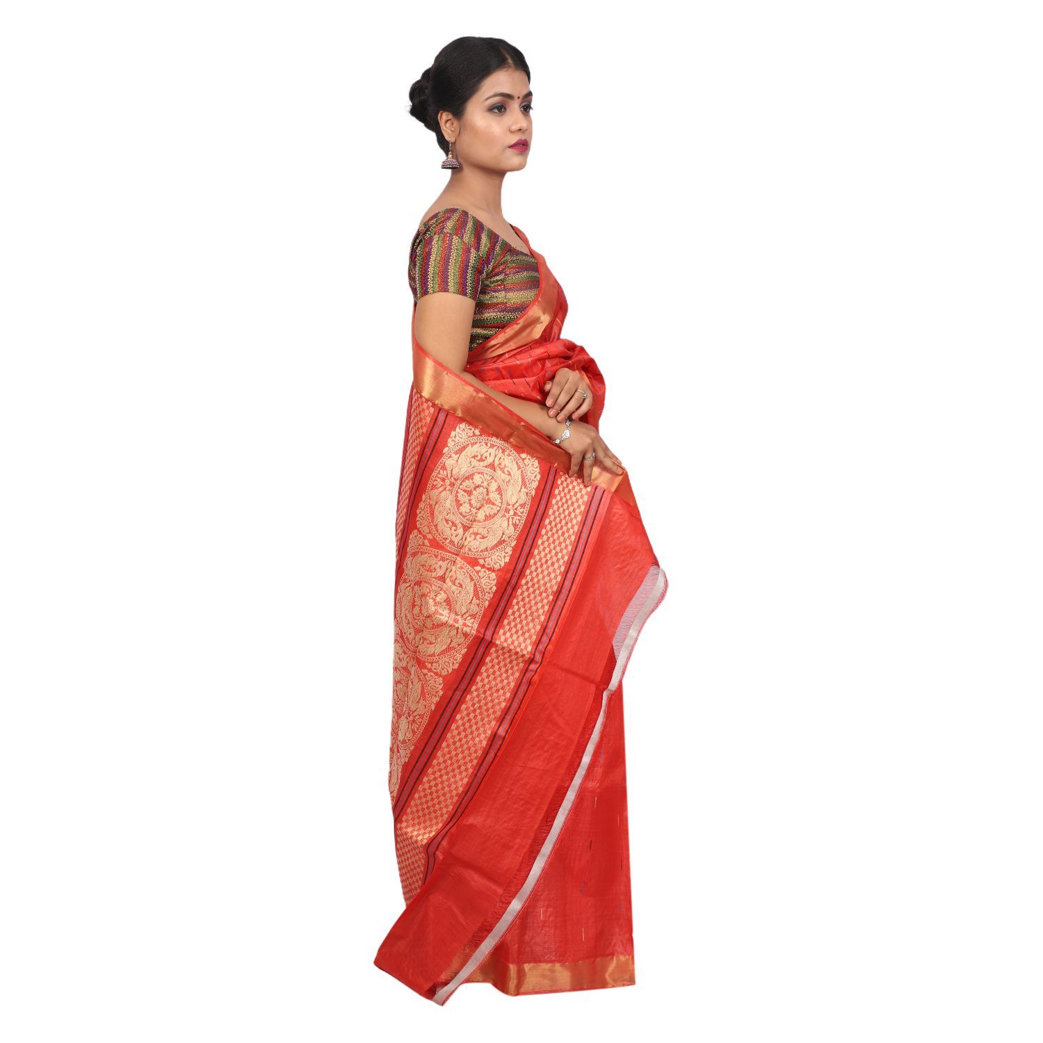 HANDLOOM KOSA SAREE WITH BLOUSE (SKU - 1SXT01081020 SAREE- 242)