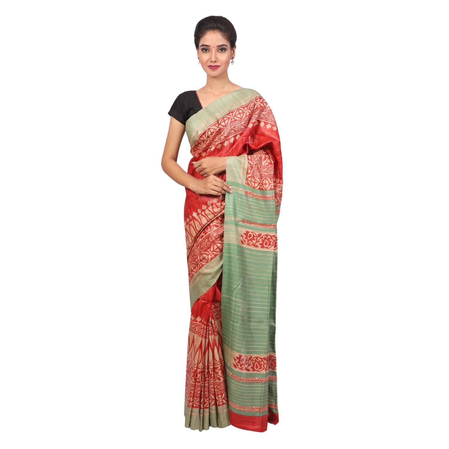 HANDLOOM KOSA SAREE WITH BLOUSE (SKU - 1ST503100222 SAREE- 234)