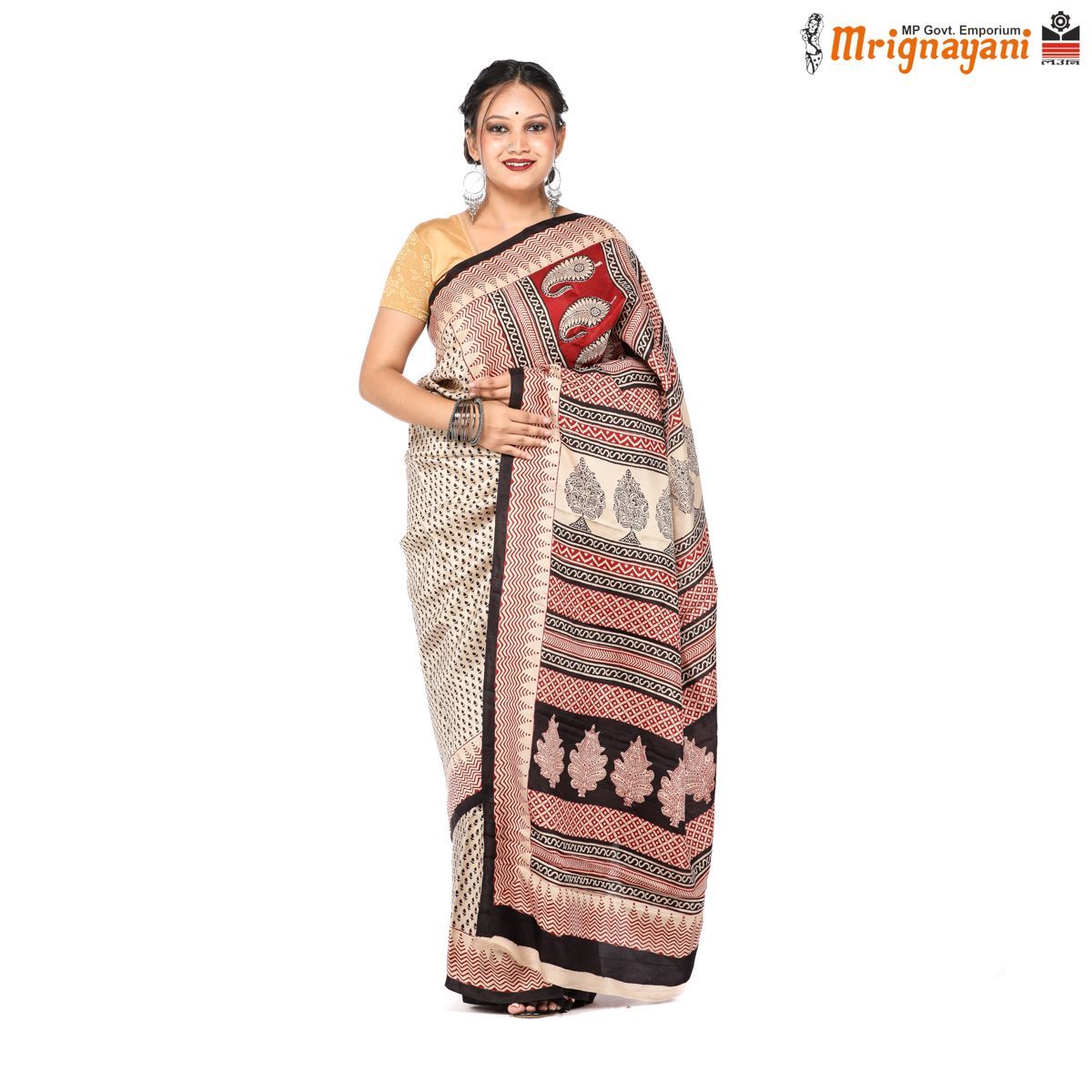 HANDLOOM MULBERY SILK SAREE WITH BLOUSE (SKU - 3I0103080522, SAREE-1157)