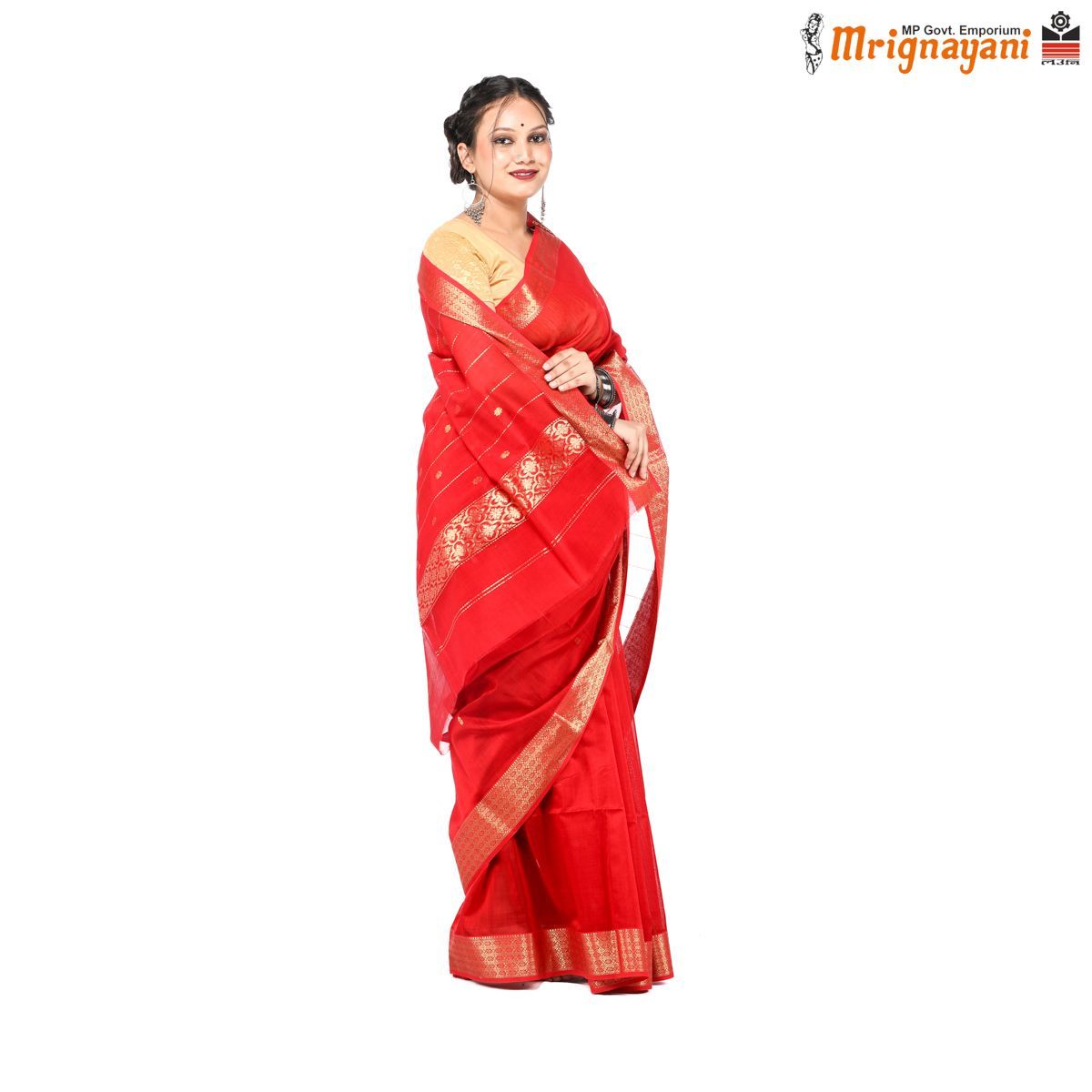 HANDLOOM MAHESHWARI SILK SAREE WITH BLOUSE (SKU - 3S0108180522, SAREE-1130)