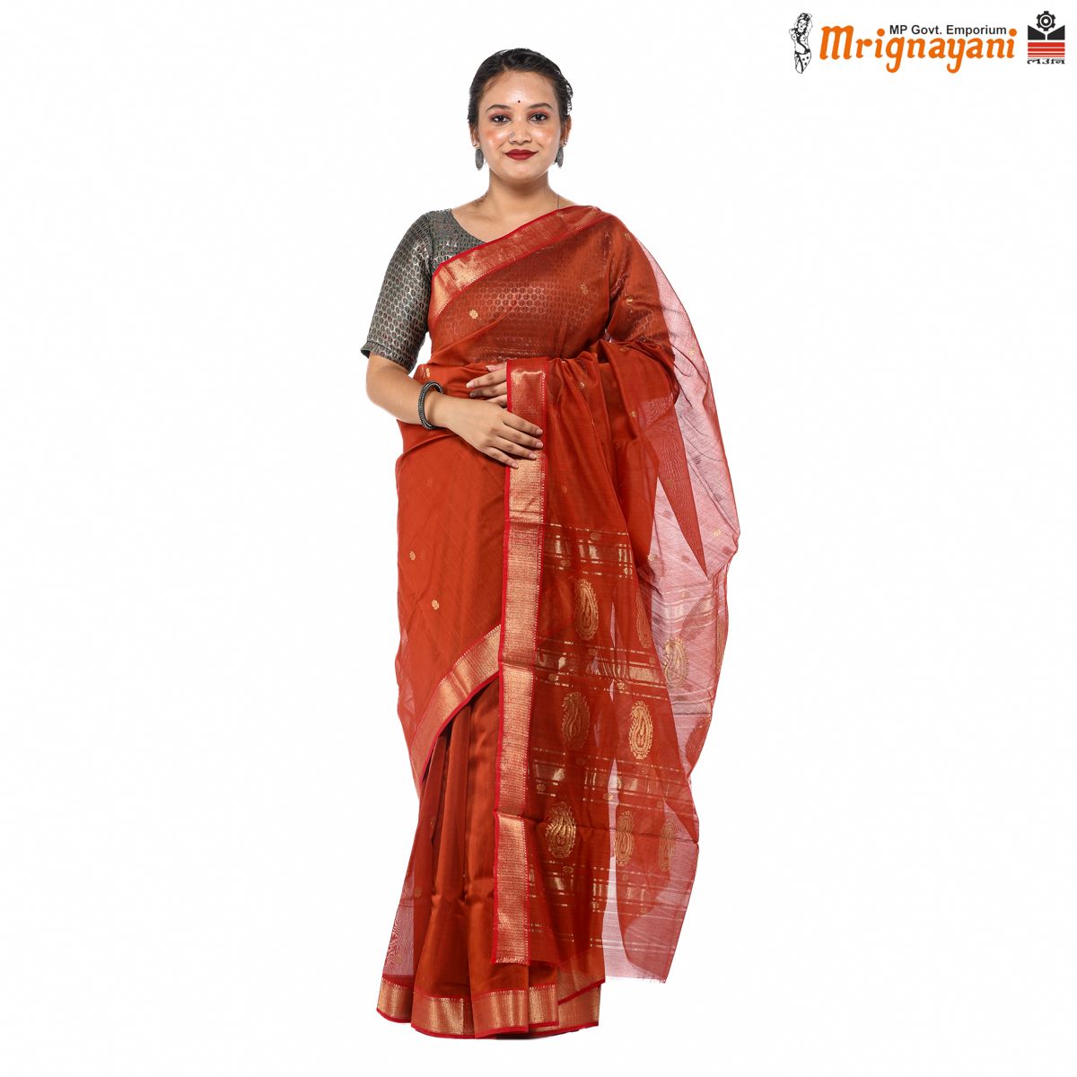 HANDLOOM MAHESHWARI SILK SAREE WITH BLOUSE (SKU - 3S0104230422, SAREE-1083)