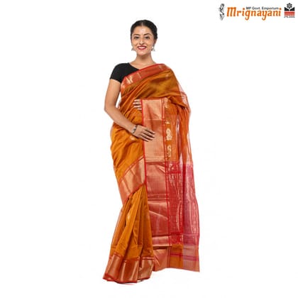 HANDLOOM MAHESHWARI SILK SAREE WITH BLOUSE (SKU - 3S0101180522, SAREE-1080)