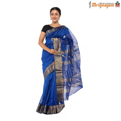 HANDLOOM MAHESHWARI SILK SAREE WITH BLOUSE (SKU - 3S0105300422, SAREE-1076)